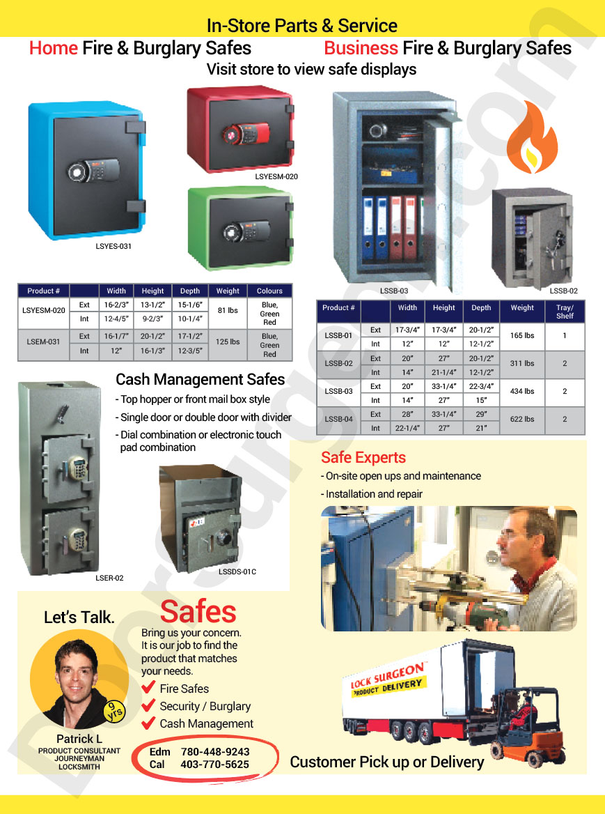 Door Surgeon Locksmith shop large variety of in-store products and solutions.
